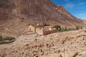 a building in a desert